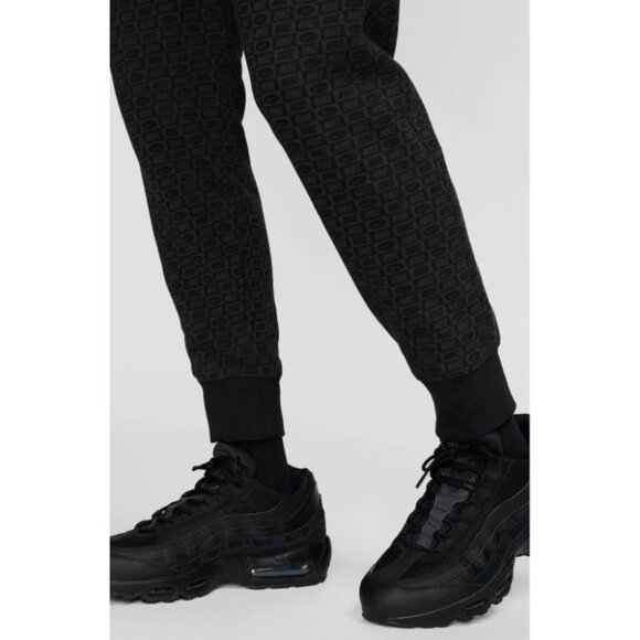 Nike Sportswear Club Monogram Fleece Mens Jogger Sweatpants Black - Picture 6 of 11